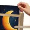 Maan - Geel - Sterren - Gezichtje Light Box met kabel (Kinderlampje) klein -USP_websiteprintNL