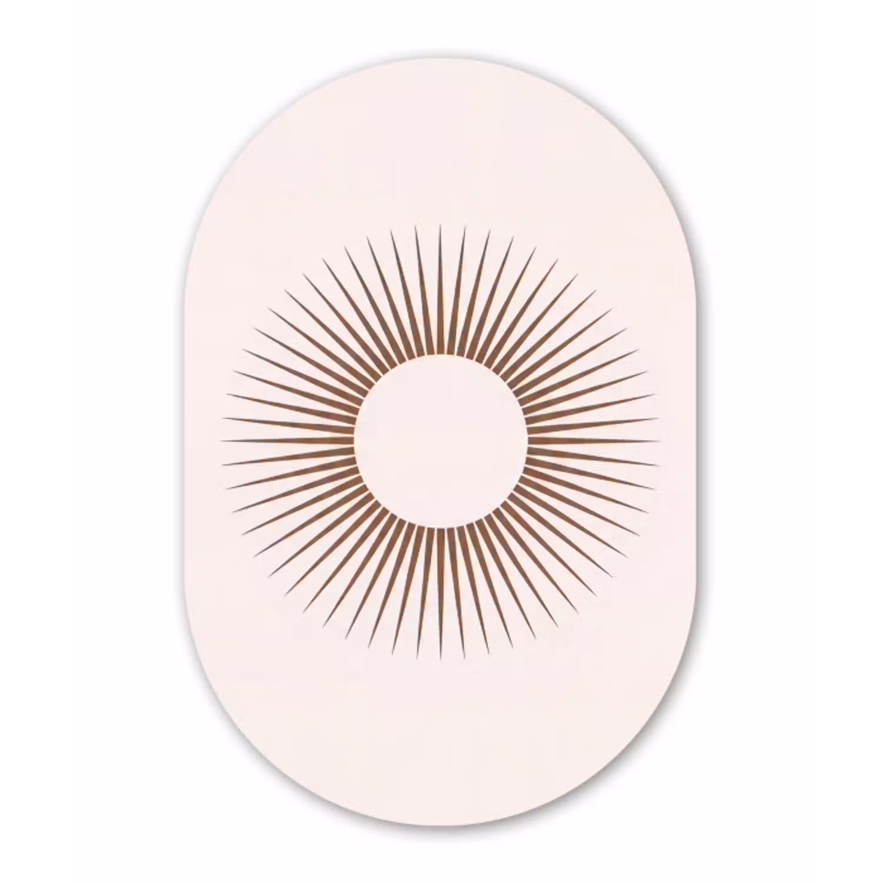 Abstract - Zon - Symbool - Modern - Beige Wandcirkel Ovaal Glas middel -3d