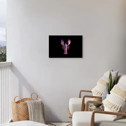 Kreeft - Paars - Roze - Zwart - Stippen - Lila Tuinposter op houten frame 2 cm dik klein -sfeer1
