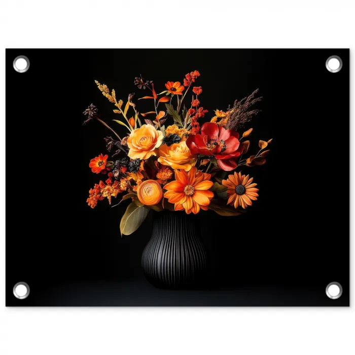 Herfst - Boeket - Oranje tuinposter los doek klein -3d