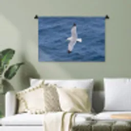 Zeemeeuw - Oceaan - Blauw Wandkleed katoen klein -sfeer7
