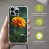 Bloemblaadjes - Afrikaan - Oranje - Wazig Hoesje iPhone 16 Pro Max met koord klein -sfeer2_NL
