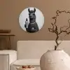 Lama - Flessen - Zwart - Wit Wandcirkel kunststof plaat 5mm dik klein -sfeer1
