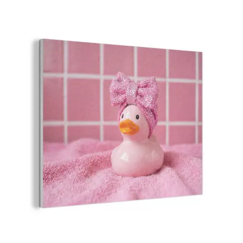 Badeend -Strik - Roze PET vilt klein -3d