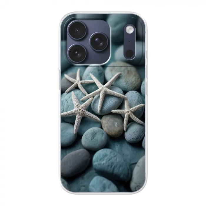 Zeesterren - Stenen - Wit Telefoonhoesje iPhone 17 Pro klein -3d