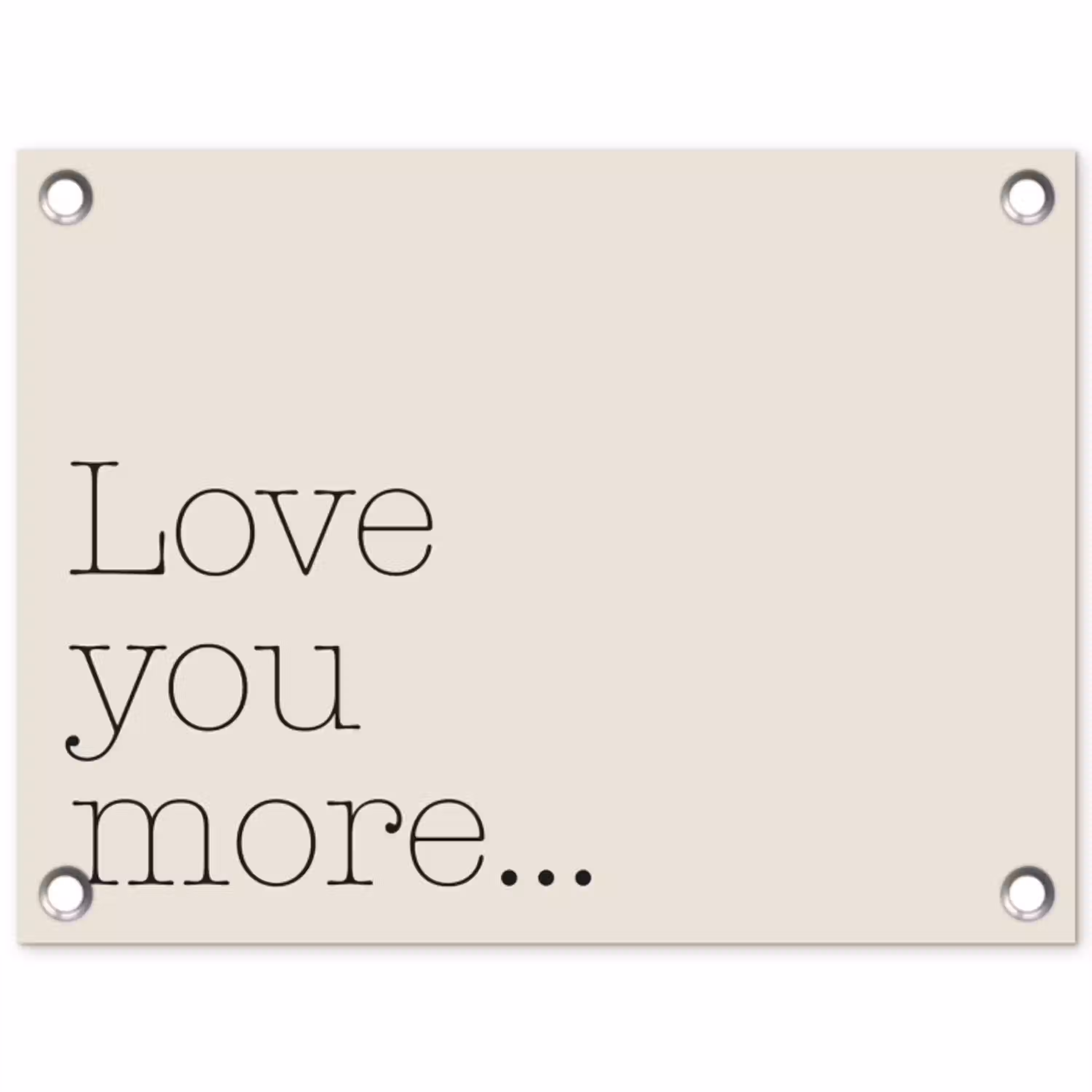 Minimalistisch - Love - Beige tuinposter los doek klein -3d
