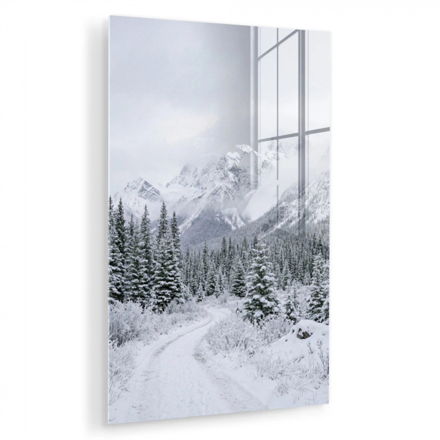 Weg - Bergen - Sneeuw - Naaldbos - Avontuurlijk plexiglas 5mm klein -zzzproduct_nieuw