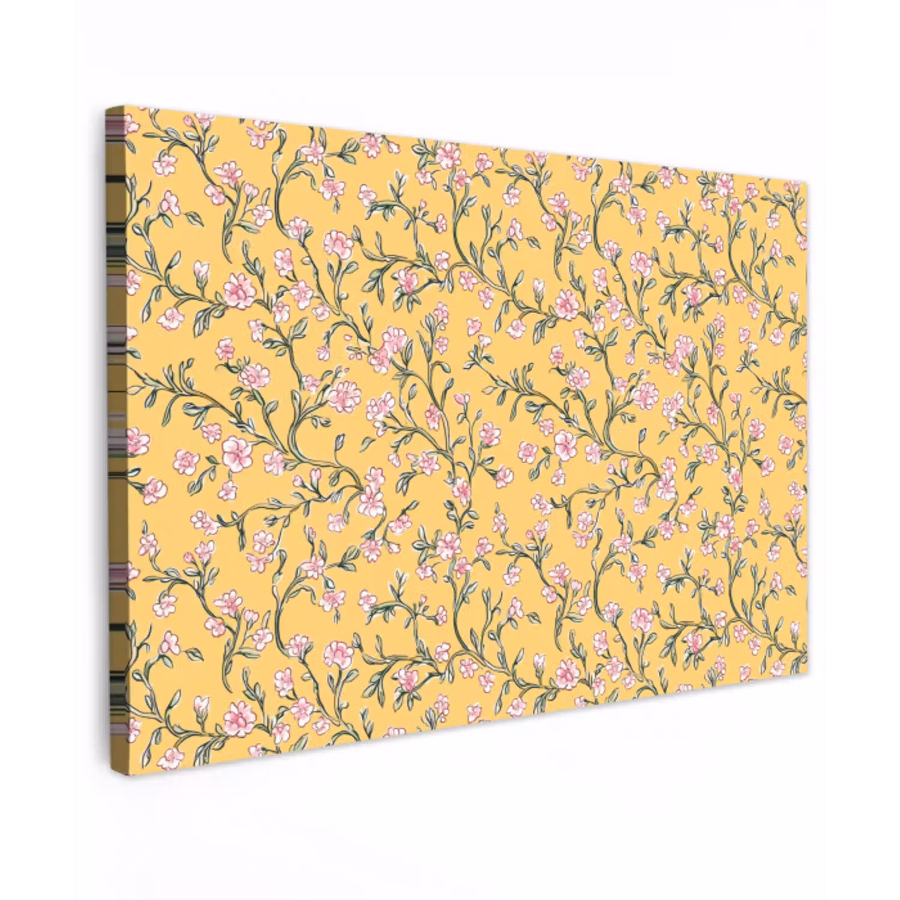 Bloemen - Motief - Geel Tuinposter op houten frame 2 cm dik klein 845 -3d