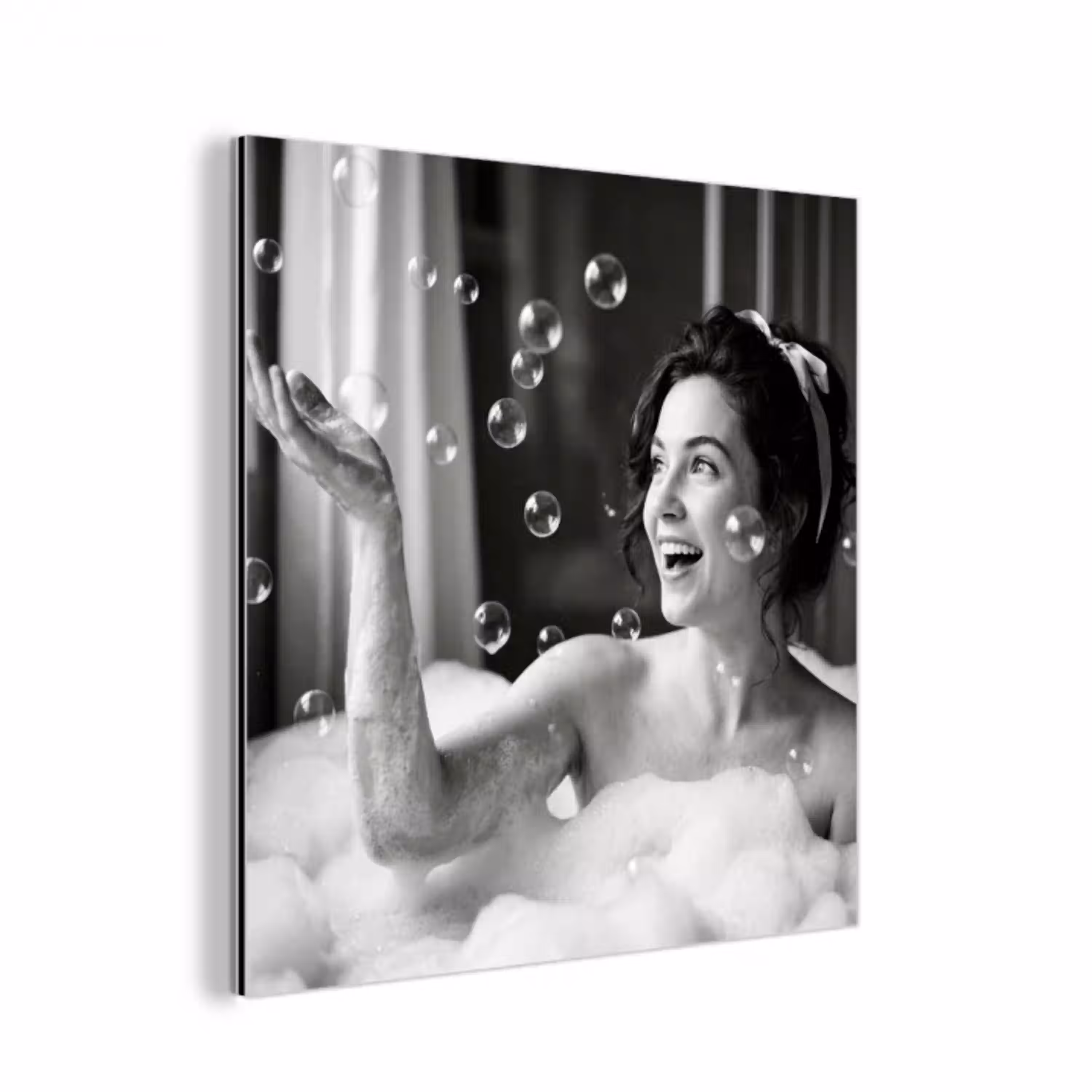 Bad - Bubbels - Zwart - Wit aluminium wit klein -3d