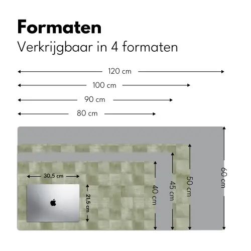 Vlakken - Rustiek - Groen Muismat XXL klein 681 -sfeer5