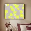 Bladeren - Neon - Geel - Lijnen Textielframe zwart klein -sfeer1