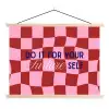 Furture - Geblokt - Rood textielposter latten blank klein -3d