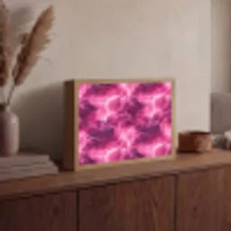 Roze - Onweer - Wolken Light Box met batterij (Wandlamp) middel 907 -sfeer2