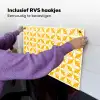 Patroon - Retro - Geel Inductie beschemer met haakjes klein 777 -ky-ophangen-nl