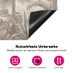 Jungle - Tropisch - Natuur -Vintage - Beige Inductie beschermer vinyl 3mm klein -zzzzzzz-lf-onderkant