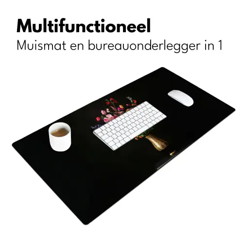 Kleurrijk - Boeket - Vaas - Goud Muismat XXL klein -sfeer4
