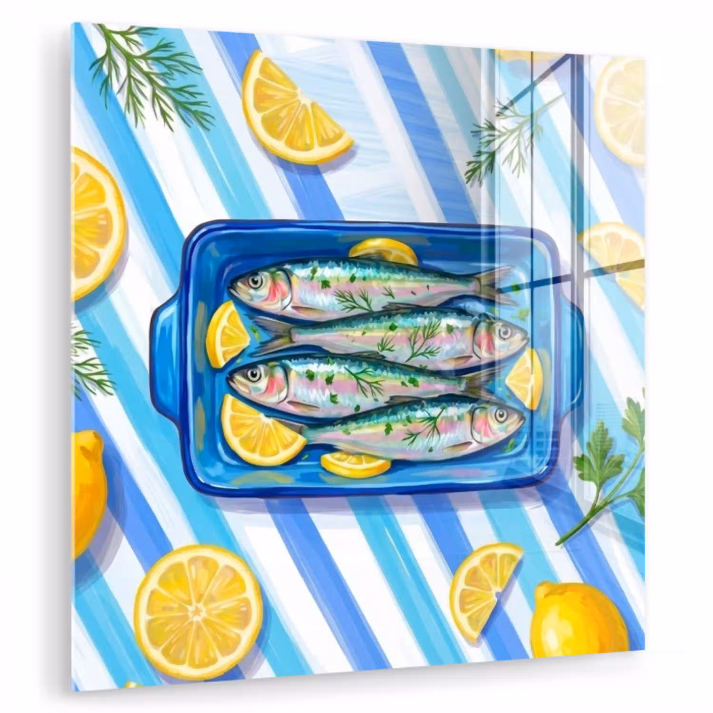 Vis - Citroen - Kruiden - Eten - Blauw plexiglas 5mm klein -zzzproduct_nieuw