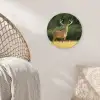 Hert - Gewei - Gras - Natuur - Dieren - Groen Wandcirkel kunststof plaat 5mm dik klein -sfeer5