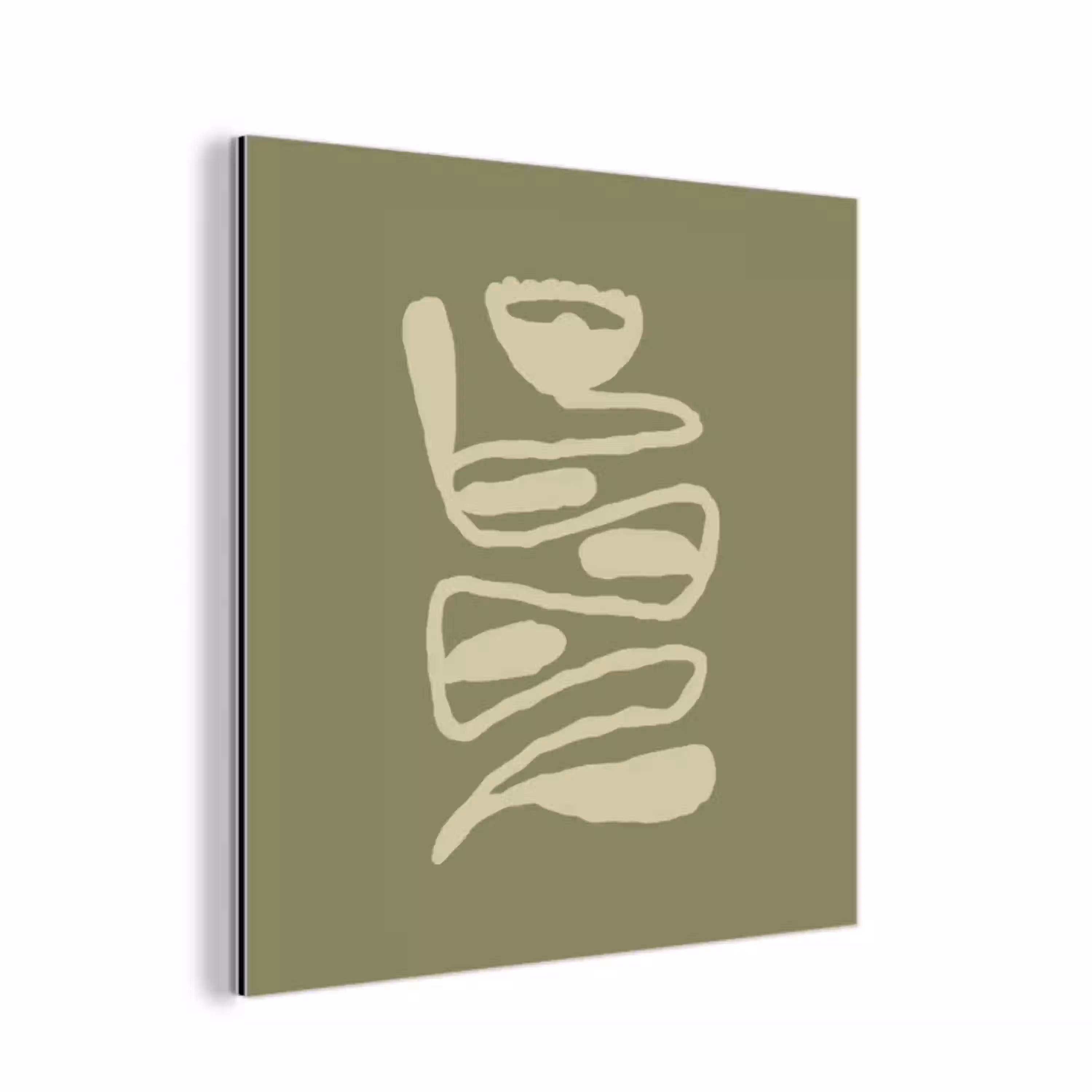 Groen - Abstracte kunst - Modern aluminium wit klein -3d
