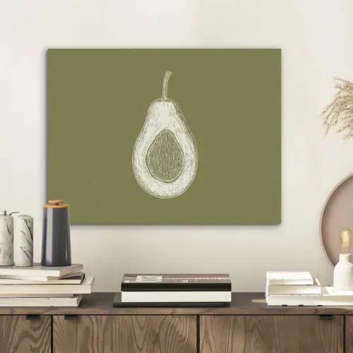 Avocado - Minimalistisch - Illustratie - Groen PET vilt klein -sfeer1