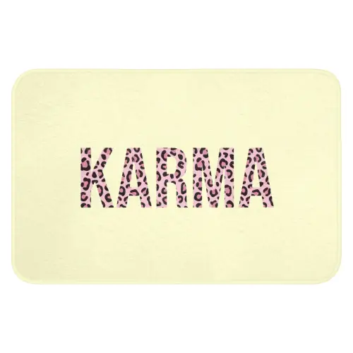Karma - Luipaardprint - Geel Badmat klein -3d