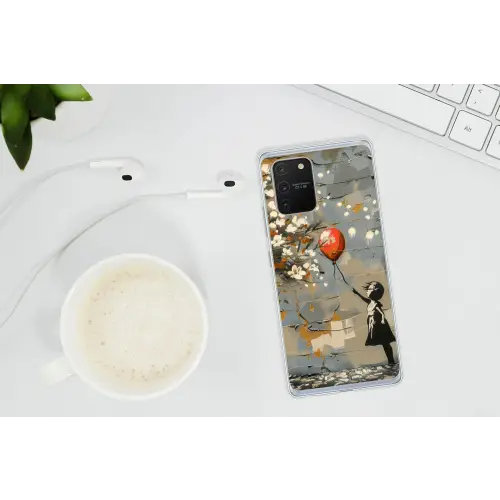 Boom - Graffiti - Banksy Style - Balloon Girl Telefoonhoesje Samsung Galaxy S10 Lite klein -oordopS10Lite