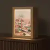 Roze landschap - Palmen - Water Light Box met kabel (Tafellamp) klein -z3d_website