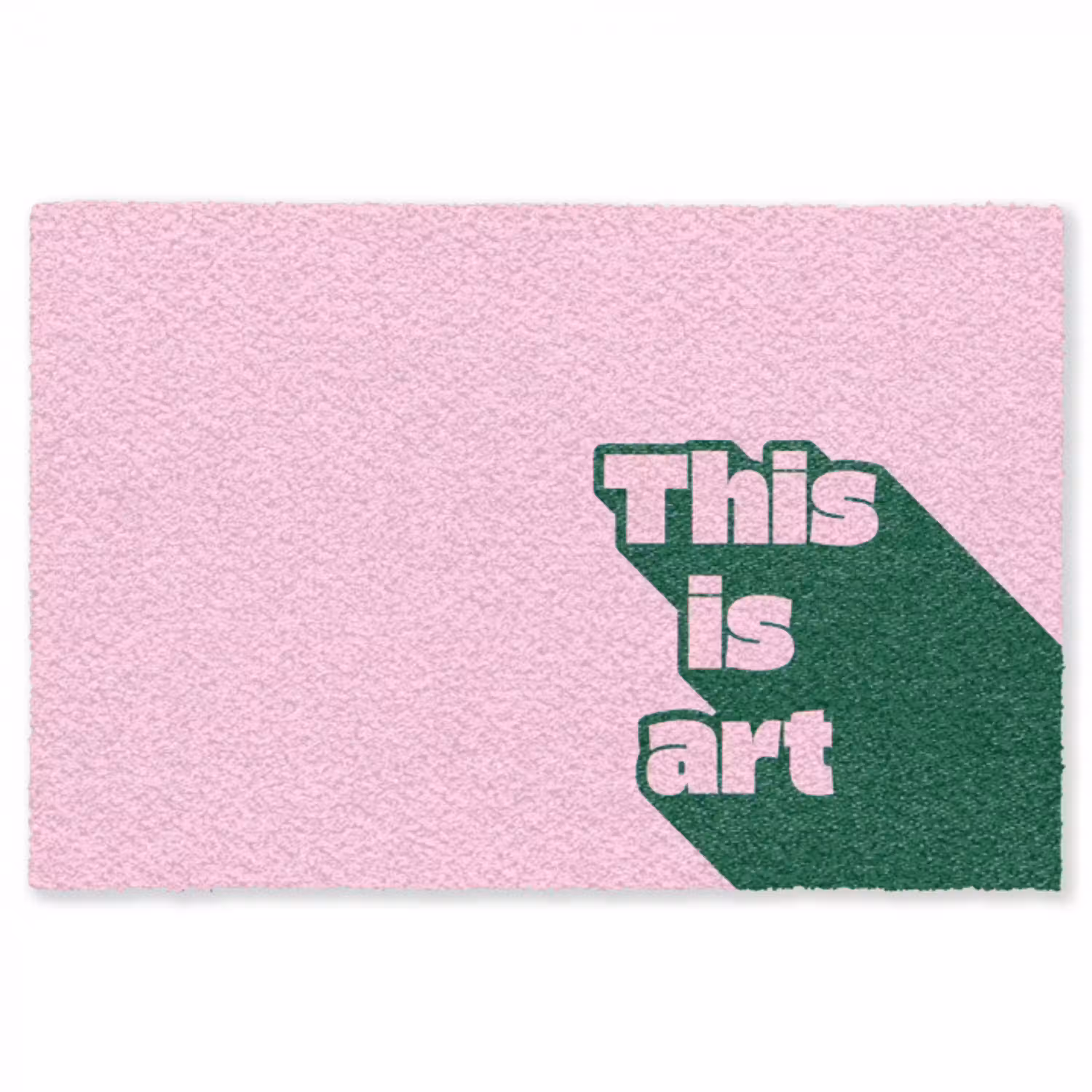 Groen - Tekst - This is art - Roze Vloerkleed Rechthoek klein -3d