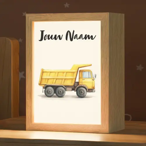 Kiepwagen - Getekend - Geel Light Box met kabel (Kinderlampje) klein -zzz_3d_website