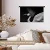 Kraanvogel - Zwart - Wit - Vogel - Dieren Wandkleed katoen klein -sfeer1