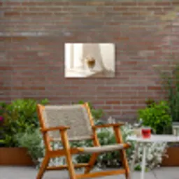 Mok - Latte - Minimalistisch - Schaduw Tuinposter op houten frame 2 cm dik klein -sfeer3