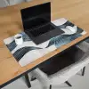 Lijnen - Golven - Abstract - Blauw Muismat XXL klein -sfeer1