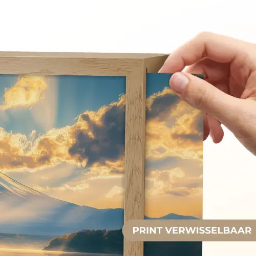 Berg - Rivier - Zonsondergang Light Box met batterij (Wandlamp) middel -USP_websiteprintNL