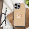 Perzik - Lijntekening - Pit - Beige Hoesje iPhone 16 Pro Max met koord klein -sfeer4