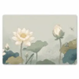 Lotus - Bloemen - Groen Placemat vinyl groot -zzsfeer1_Kitchenyeah-website