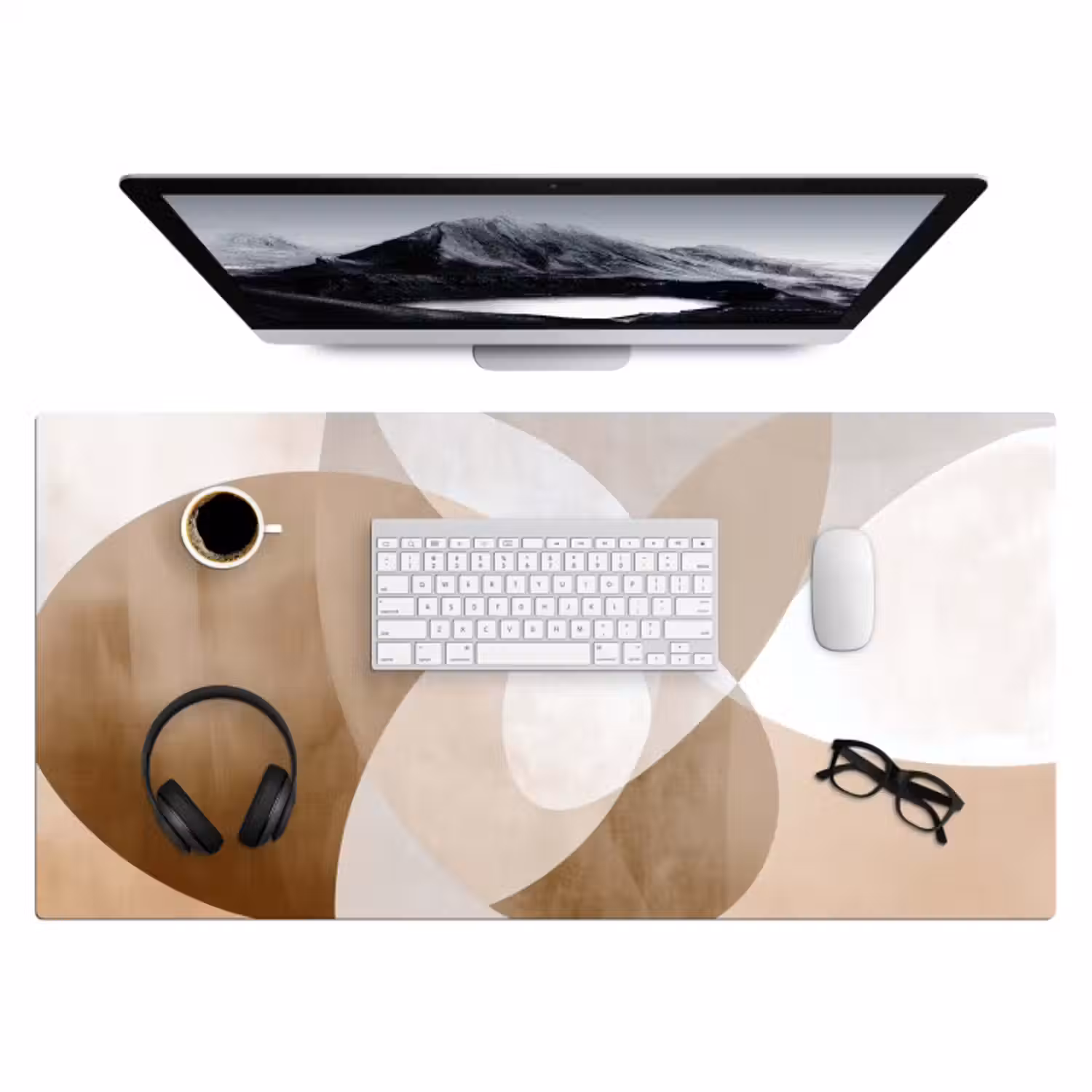 Desk Mat - Oval shapes - Transparent - Soft transition