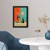 Retro - Jongen - Hond - Rood - Groen fotolijst zwart zonder passe partout klein -sfeer4