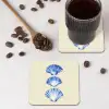 Schelpen - Blauw - Beige onderzetter kurk middel -sfeer2