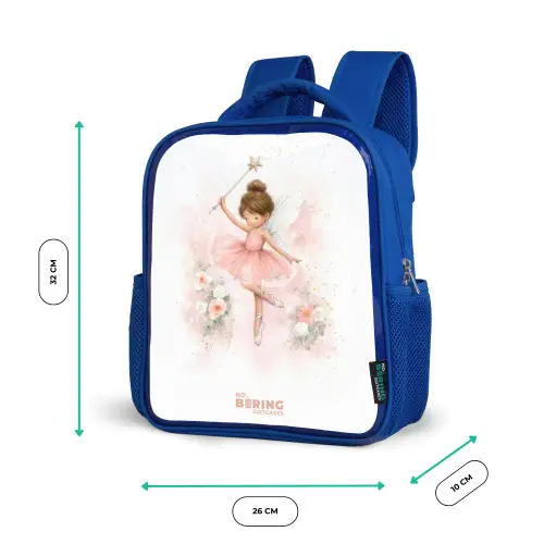 Ballerina fee in roze Kinderrugzak - Blauw middel -productfoto_formaten