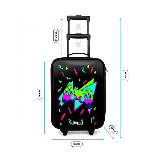 Neon controller op zwart Kinderkoffer - Zwart klein -productfoto_formaten