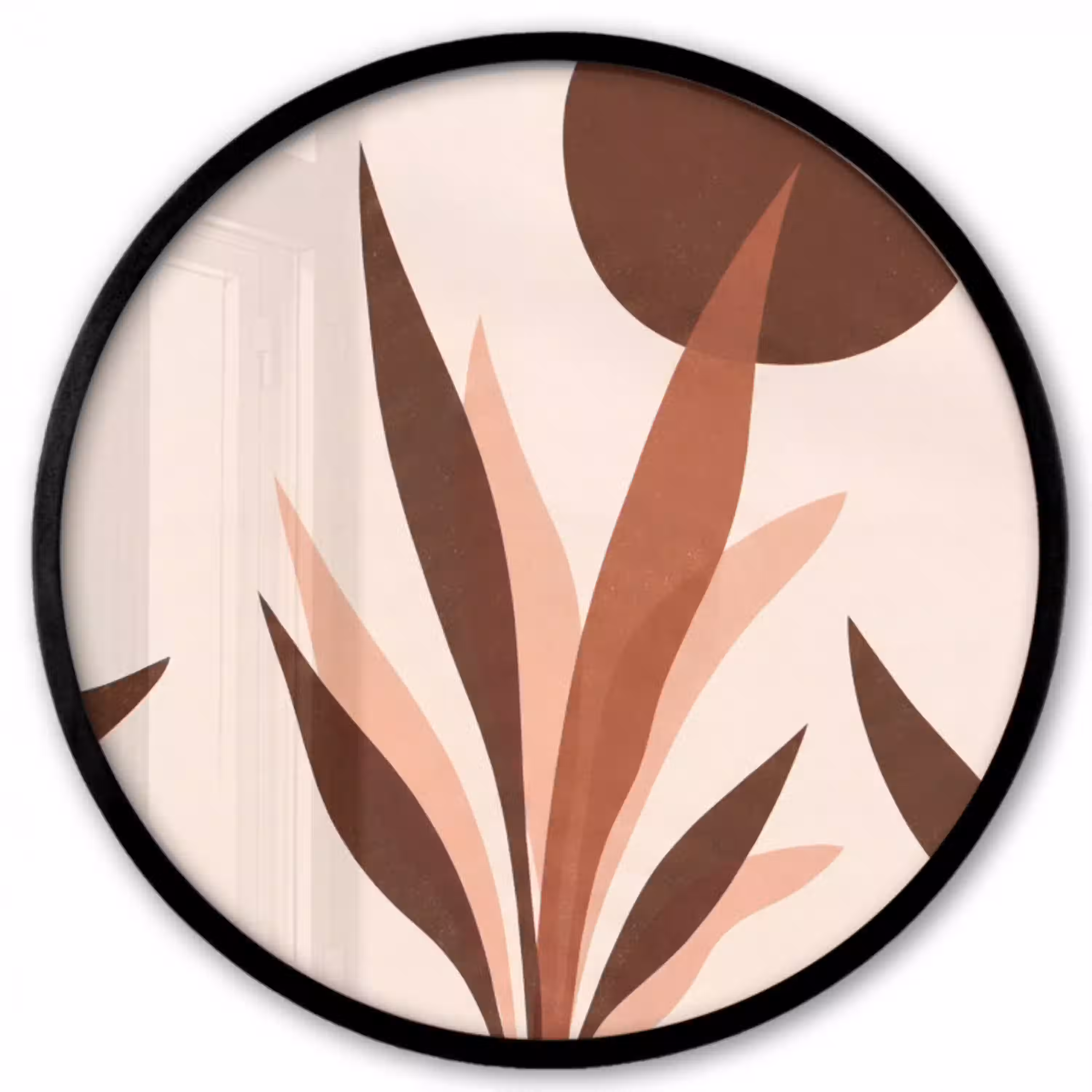 Planten - Abstract - Natuur - Bruin Fotolijst rond zonder passe partout klein -3d