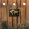 Wereldkaart - Goud - Marmer tuinposter los doek klein -sfeer1