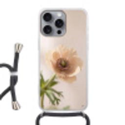 Bloem - Minimalistisch - Groen Hoesje iPhone 16 Pro Max met koord klein -3d