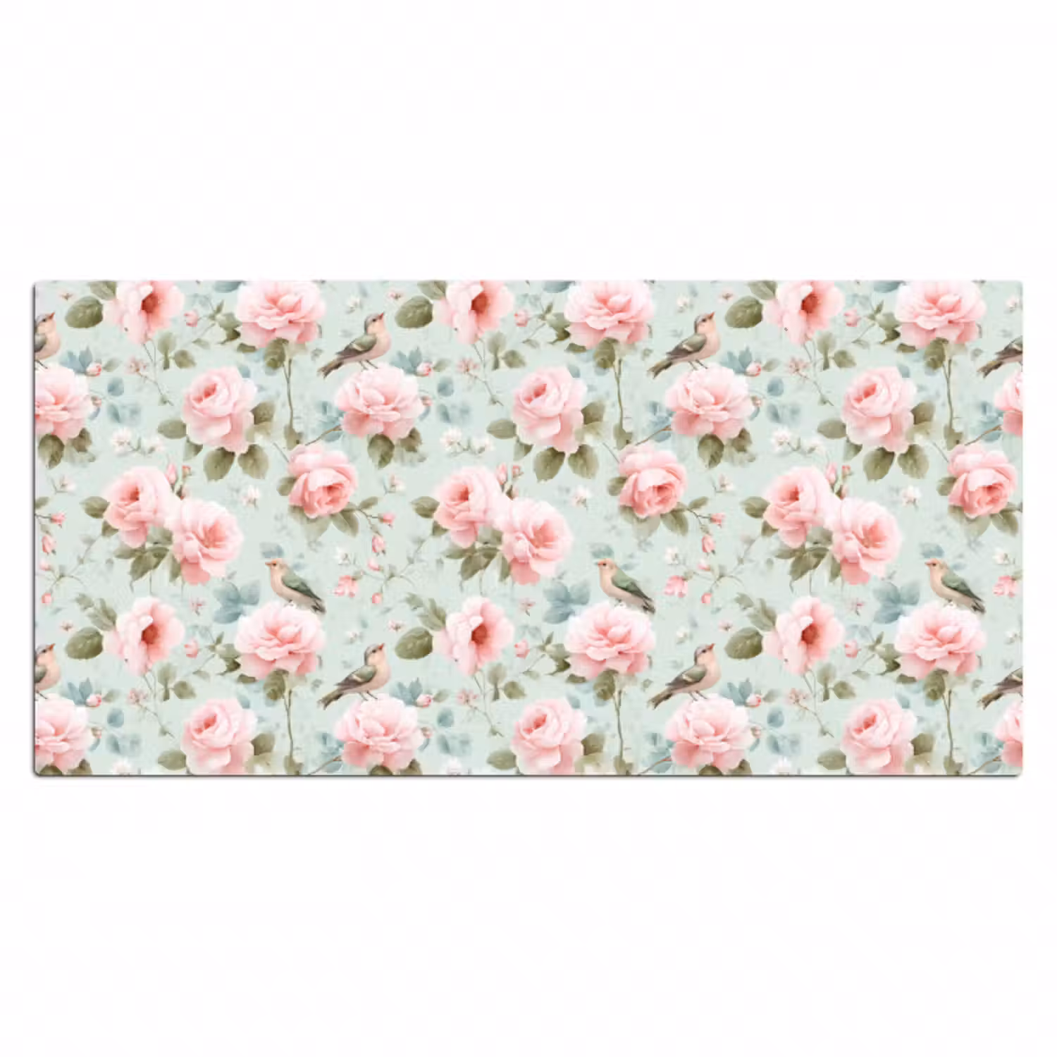 Schreibtischunterlage - Rosen - Vögel - Pastell - Farbenfroh