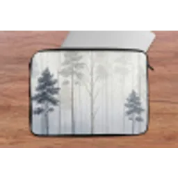 Bos - Bomen - Mist - Natuur - Illustratie - Grijs laptophoes neopreen klein -tafel