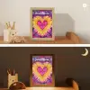 Tie dye - Hartvorm - Vlammen - Paars Light Box met kabel (Kinderlampje) klein -sfeer3_kind