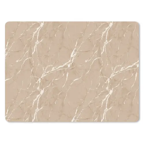 Beige - Marmer - Organisch - Wit muismat rubber klein 262 -3d