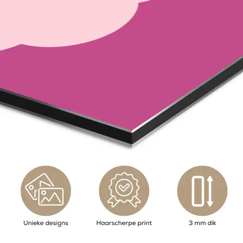 Girl power - Wolk - Roze aluminium wit klein -closeup_NL