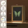 Vlinder - Groen - Diepte Light Box met kabel (Tafellamp) klein -USP_NL