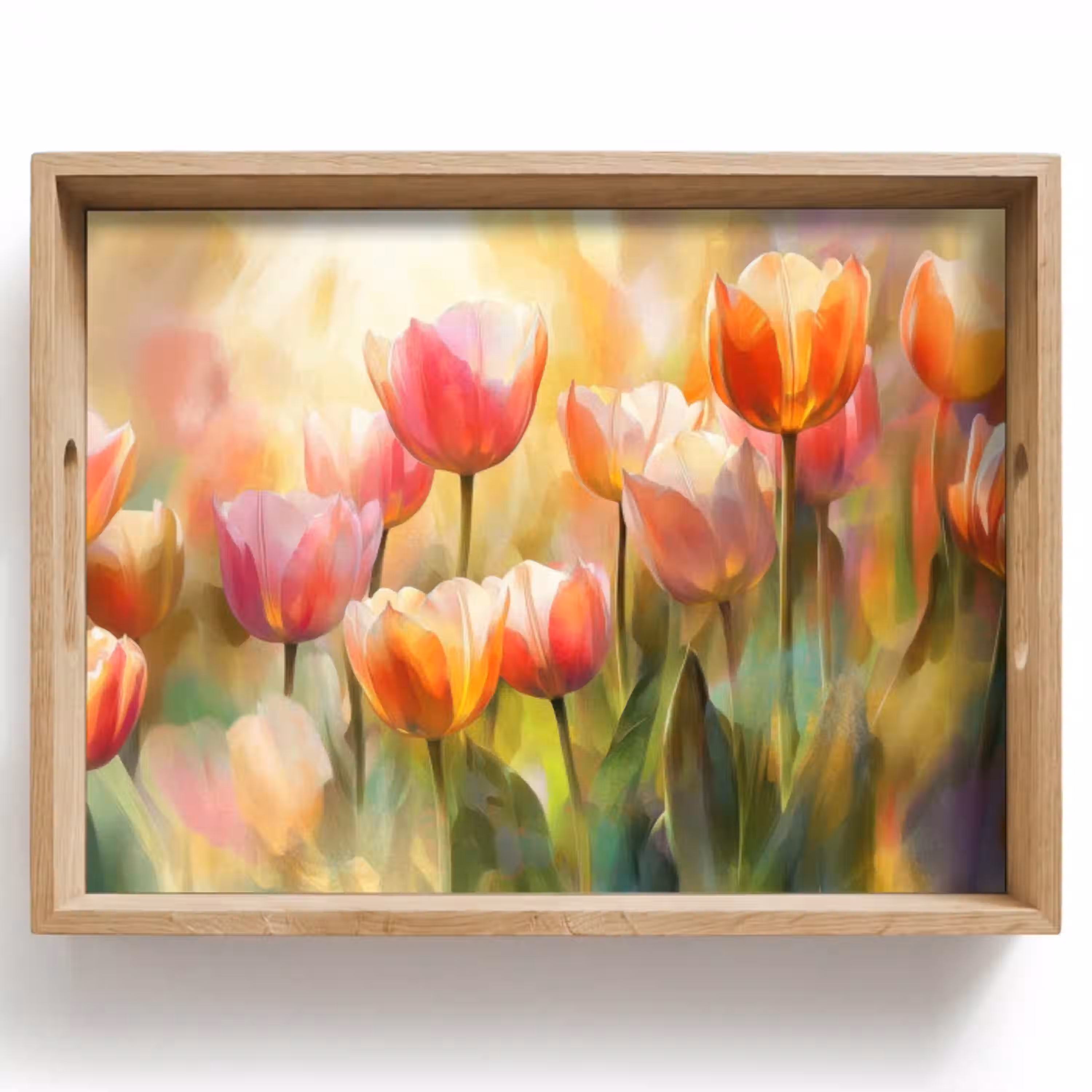 Tulpen - Sprookjesachtig - Kleurrijk Dienblad Rechthoek middel -z3d_shopping